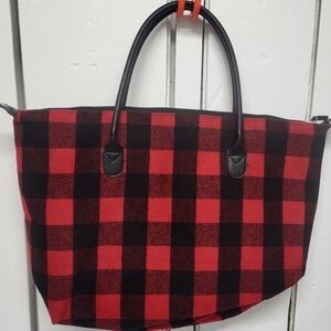 Wool Plaid Tote/Bag/Carry-On/Purse